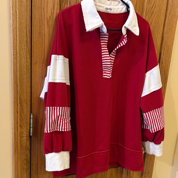 Red and White Rugby Shirt - Picture 4 of 11